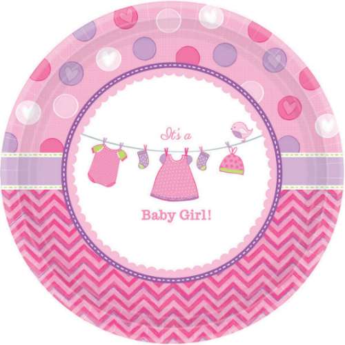 Baby Shower Girl Dinner Plates - Click Image to Close